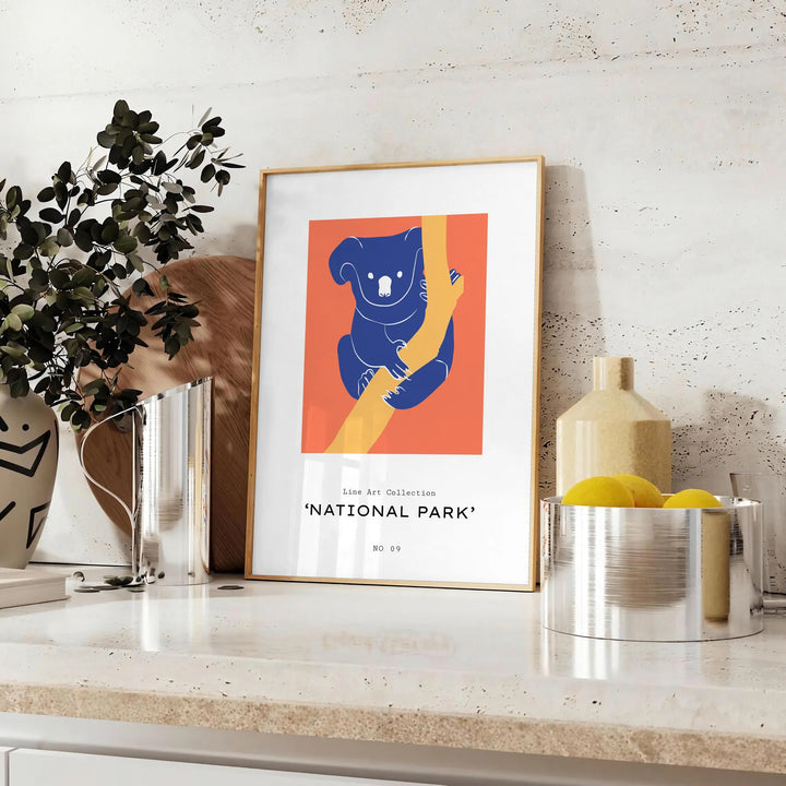 Koala Animal Print Travel Poster High Quality Frame Premium Print Home Decor Color