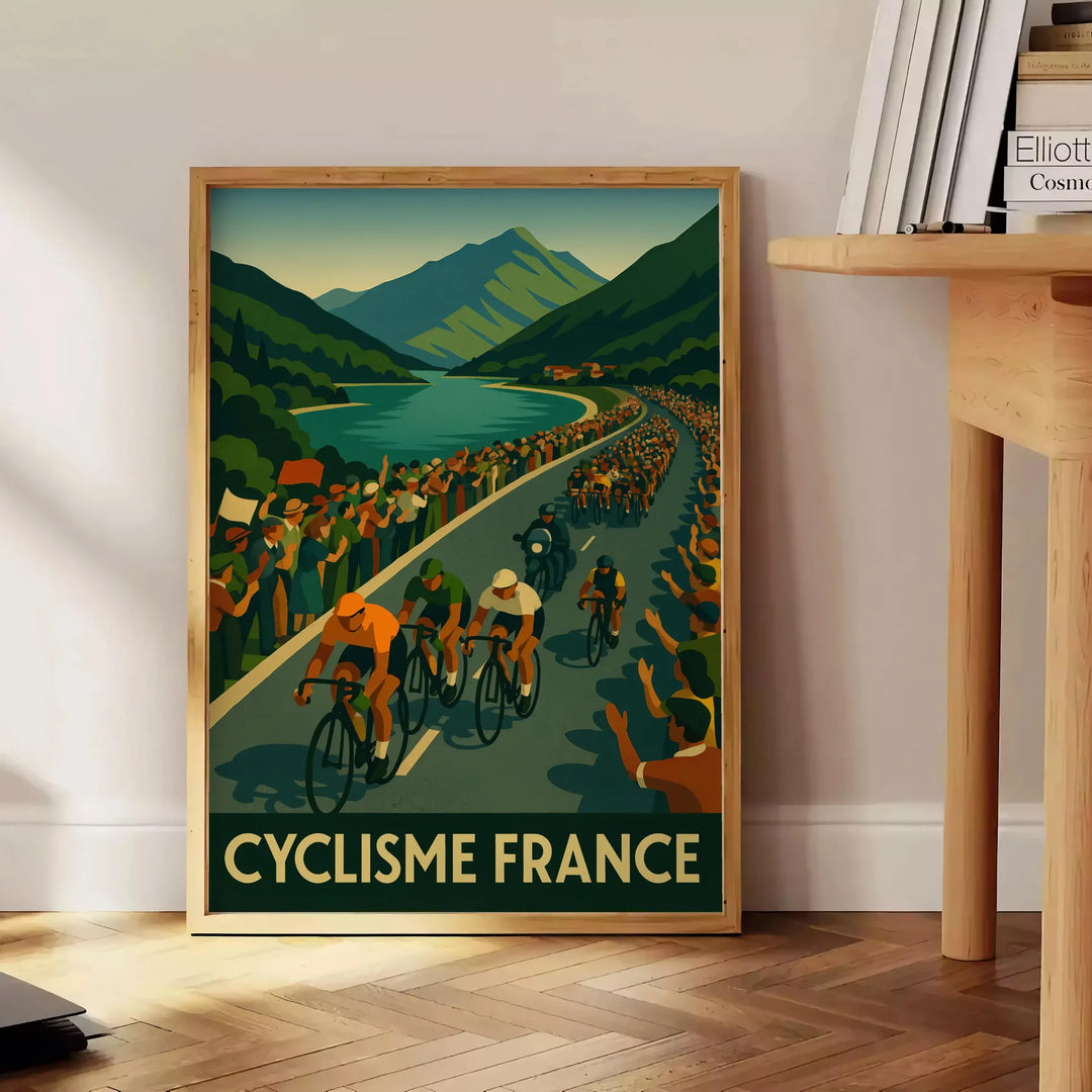 univers Tour France affiche captivante nuances gris vert passionnés cyclisme pièce un must déco disponibles A4 cm 60×80 A0