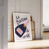 space vibrant La Boisson de Vie champagne cocktail poster popular art dynamic orange blue hues striking piece wall unique gift addition home decor available