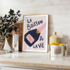 space vibrant La Boisson de Vie champagne cocktail poster popular art dynamic orange blue hues striking piece wall unique gift addition home decor available