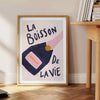 space vibrant La Boisson de Vie champagne cocktail poster popular art dynamic orange blue hues striking piece wall unique gift addition home decor available