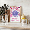space vibrant Ladies Night Out Disco poster trendy orange white hues wall art unique gift stylish print essence fun sizes A4 cm A0