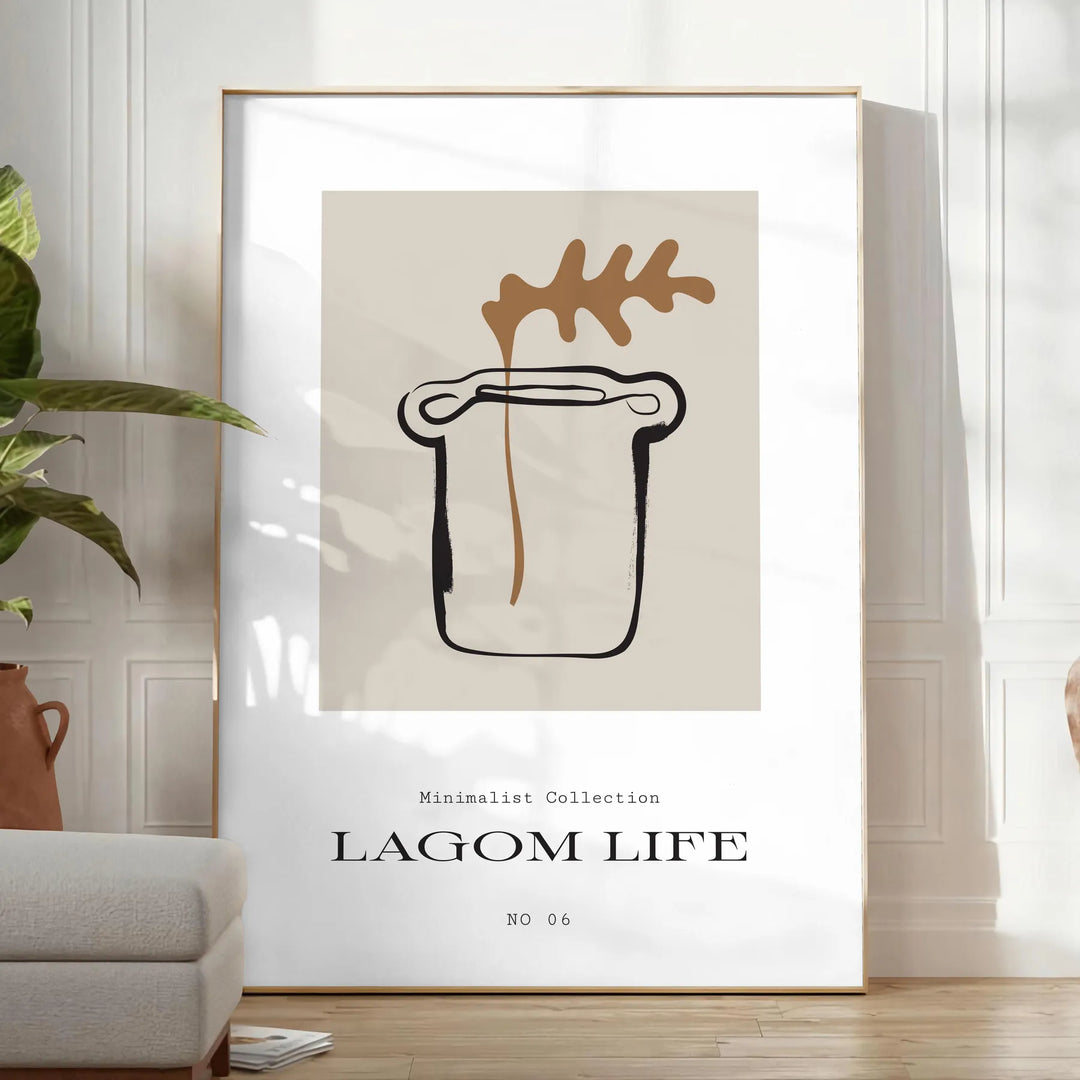 Lagom Boho Print Travel Poster High Quality Frame Premium Print Home Decor Color