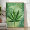 stunning leaf poster gray vibrant green tones perfect addition space wall art thoughtful gift decor captivating print sizes A4 cm A0