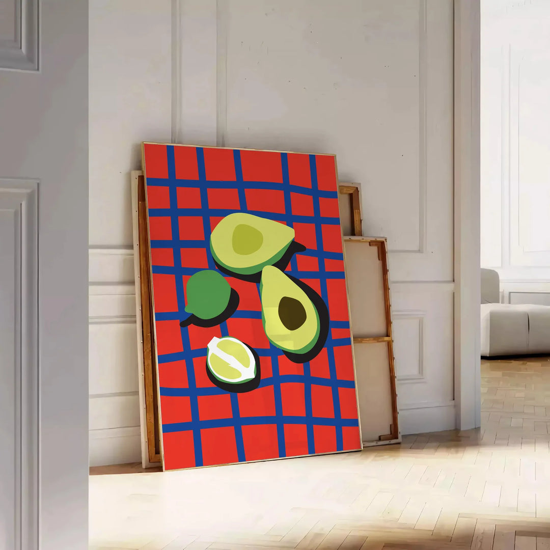 Ζωντανή αφίσα Legume 3 με λαχανικά σε κίτρινες και μπλε αποχρώσεις, ιδανική για διακόσμηση και δώρο