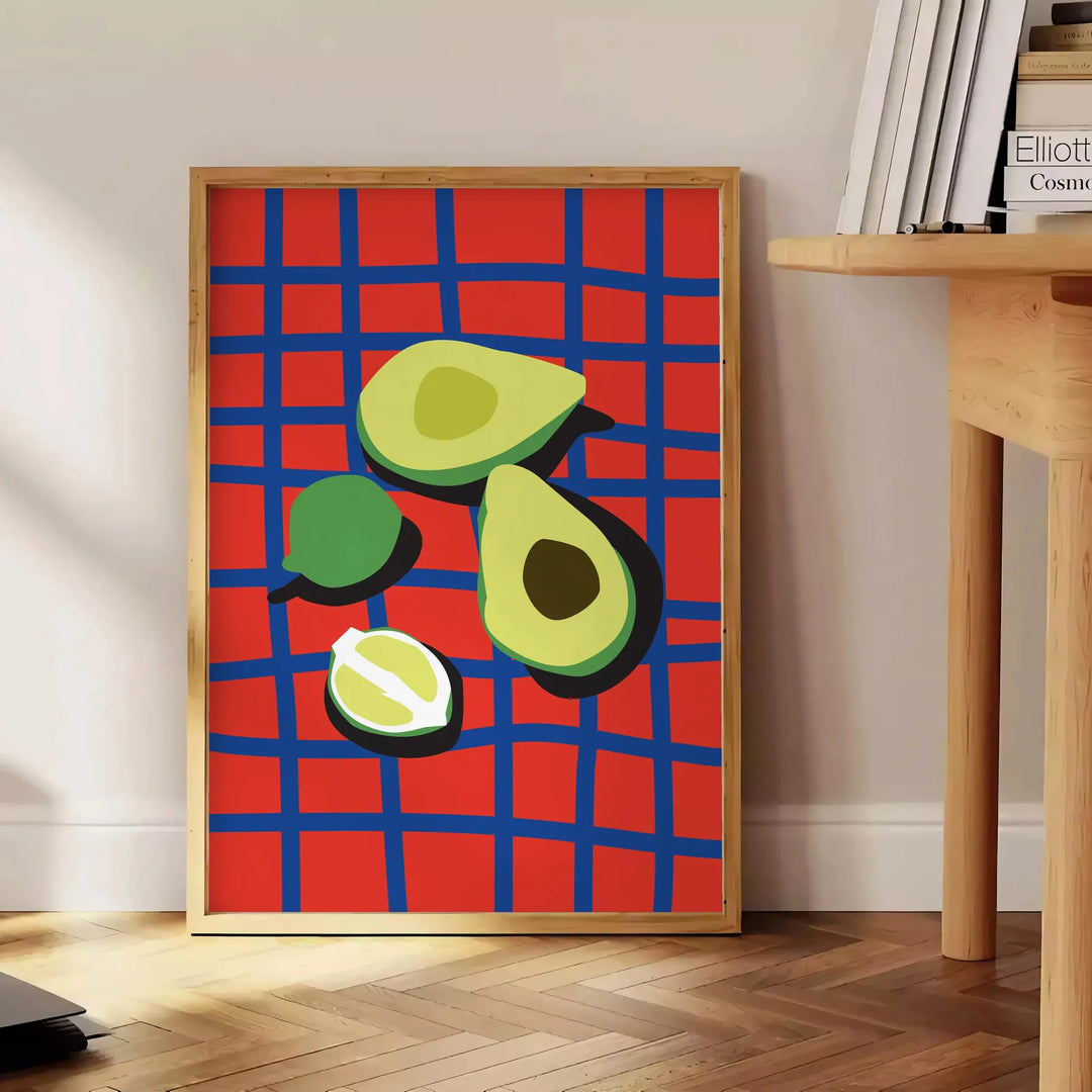 Ζωντανή αφίσα Legume 3 με λαχανικά σε κίτρινες και μπλε αποχρώσεις, ιδανική για διακόσμηση και δώρο