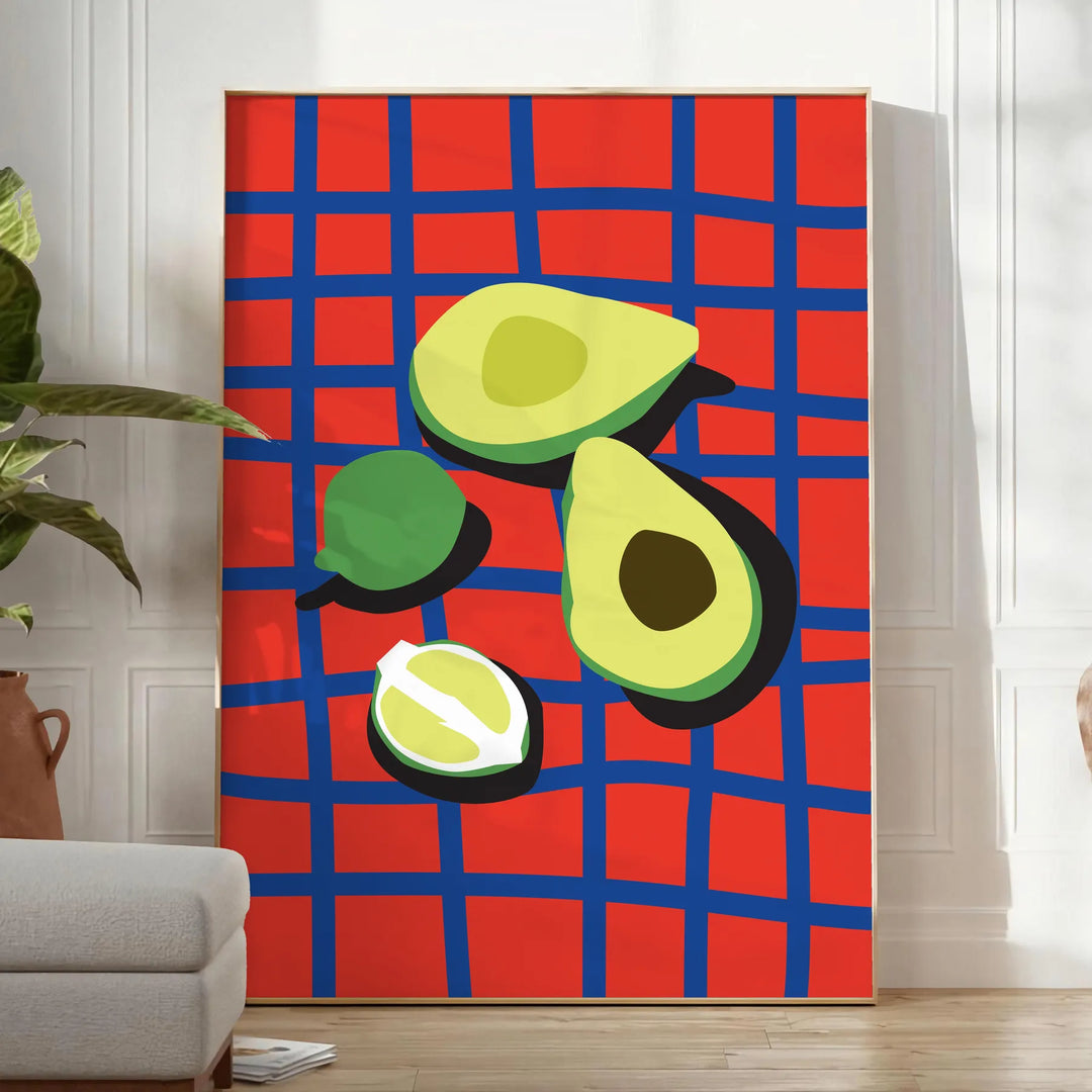 Ζωντανή αφίσα Legume 3 με λαχανικά σε κίτρινες και μπλε αποχρώσεις, ιδανική για διακόσμηση και δώρο