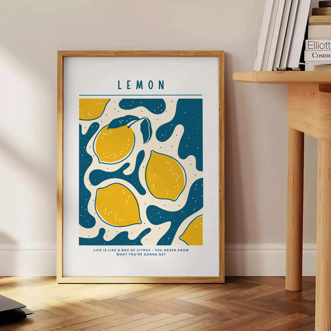 Lemon Kitchen Poster Travel Poster High Quality Frame Premium Print Home Decor Color