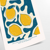 kitchen Lemon Poster stunning gray orange artwork pop color charm culinary space gift personal wall art A4 cm A0 sizes versatile decor options