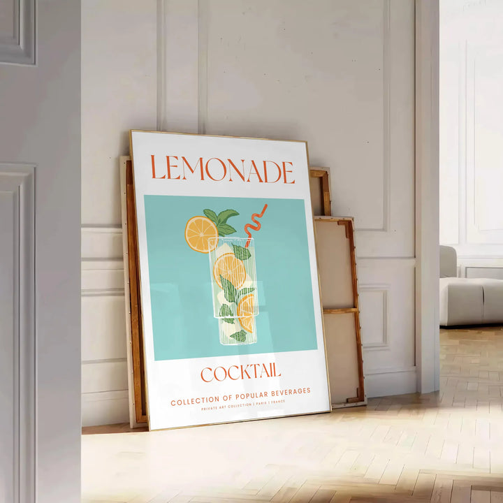 Lemonade Cocktail Poster Travel Poster High Quality Frame Premium Print Home Decor Color