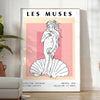 space Les Muses woman graphic poster black orange wall art thoughtful gift artwork artistic flair room multiple sizes A4 cm A0