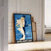time L'Hiver Monte Carlo vintage travel poster bold orange black hues striking wall art perfect gift lovers space timeless print sizes A4 cm A0