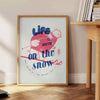 space lifeisbetteronthesnowlrposter bold maximalist design blue white hues poster standout piece wall art gift personal artwork sizes A4 cm A0