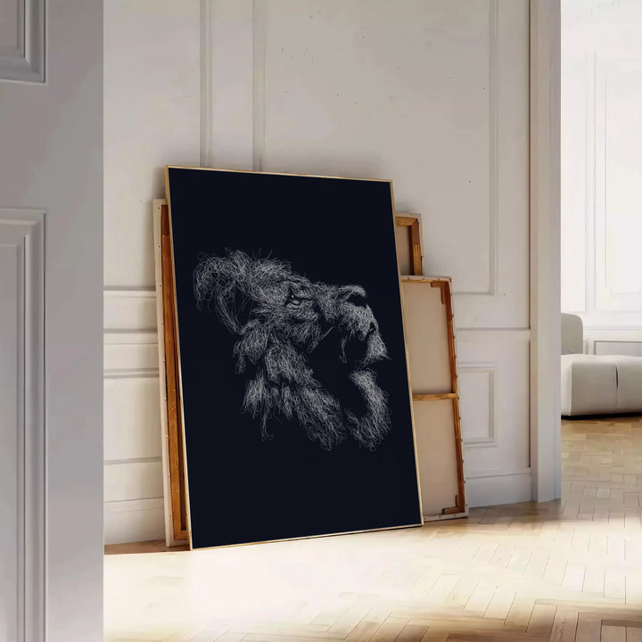 Lion Black Animal Art Travel Poster High Quality Frame Premium Print Home Decor Color