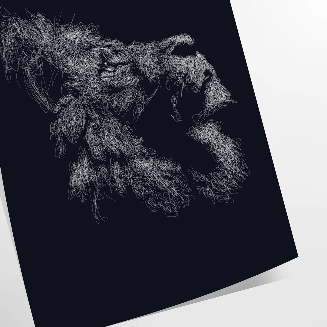 Lion Black Animal Art Travel Poster High Quality Frame Premium Print Home Decor Color