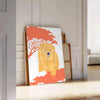 majestic beauty wildlife Lion Poster vibrant orange blue hues stunning wall art perfect gift nature enthusiasts space artwork sizes A4 cm A0