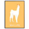 space vibrant llama poster playful design lively orange yellow hues captivating wall art unique gift splash joy room sizes A4 cm A0
