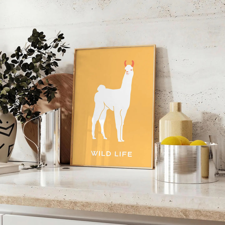 Llama Animal Poster Travel Poster High Quality Frame Premium Print Home Decor Color