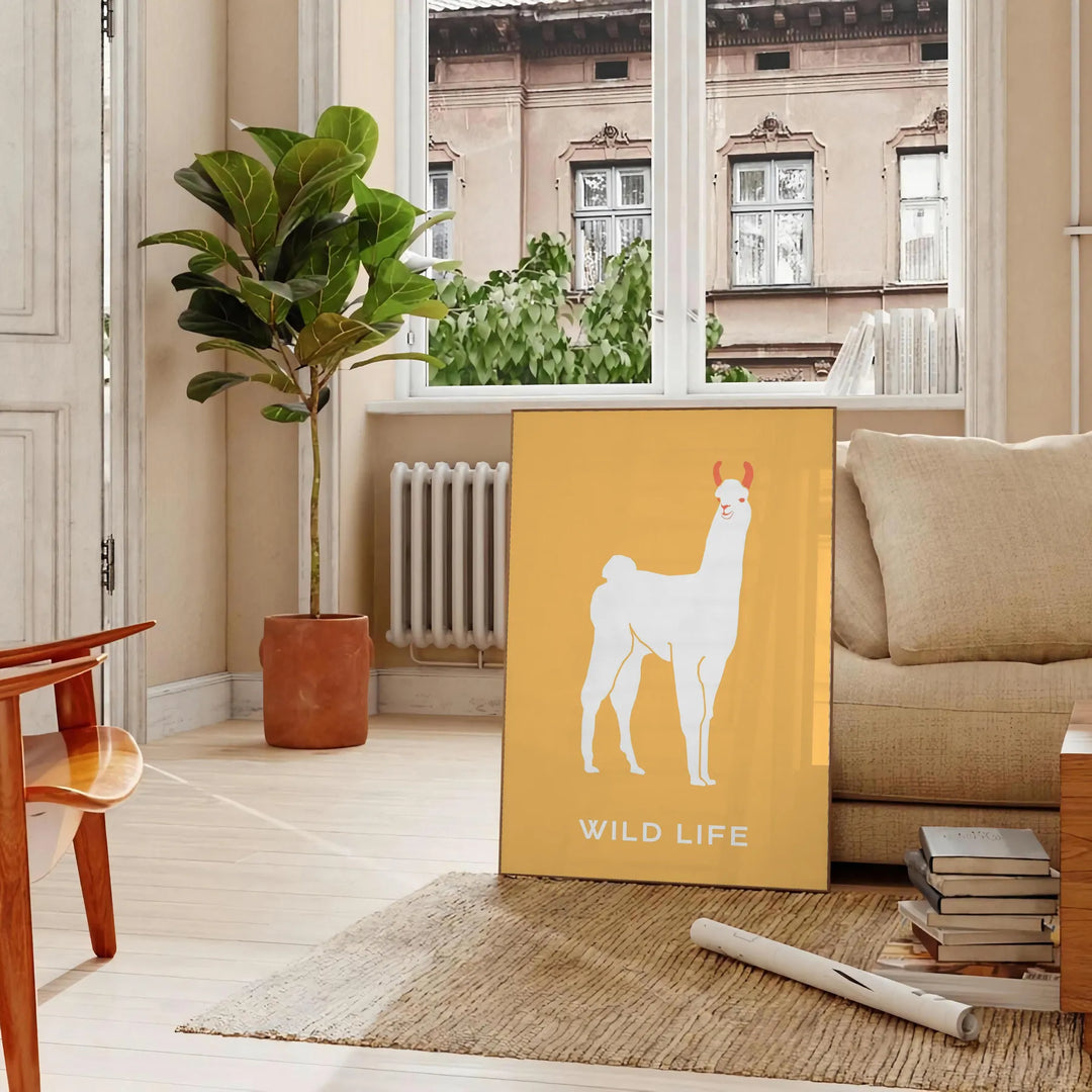 Llama Animal Poster Travel Poster High Quality Frame Premium Print Home Decor Color