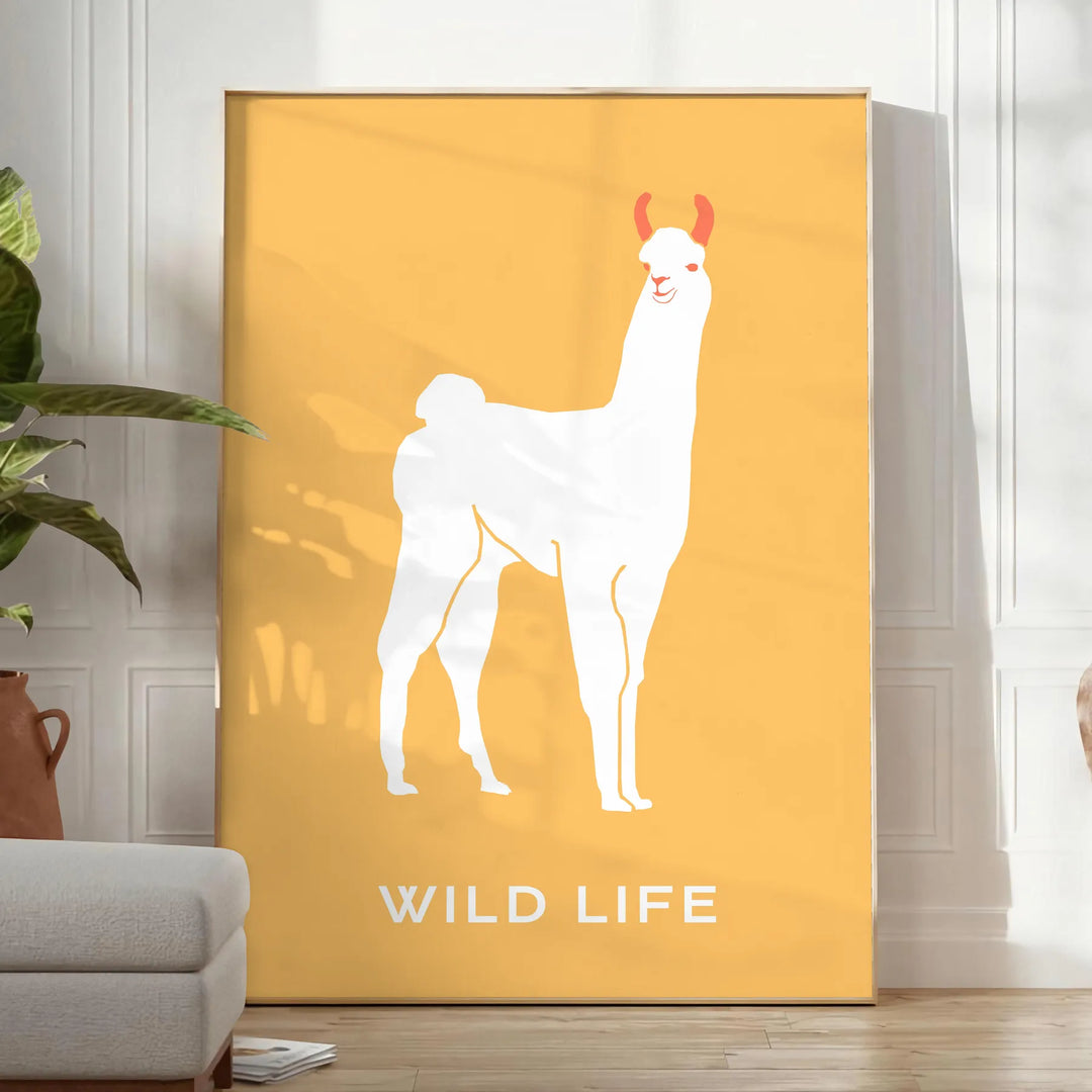 Llama Animal Poster Travel Poster High Quality Frame Premium Print Home Decor Color