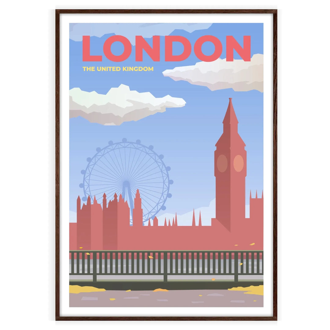 Affiche de voyage imprimée à Londres