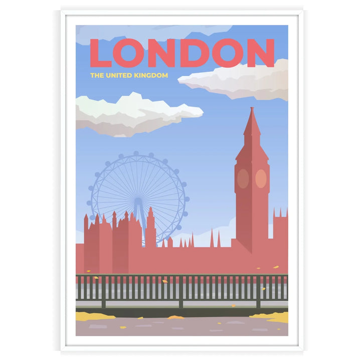 Affiche de voyage imprimée à Londres