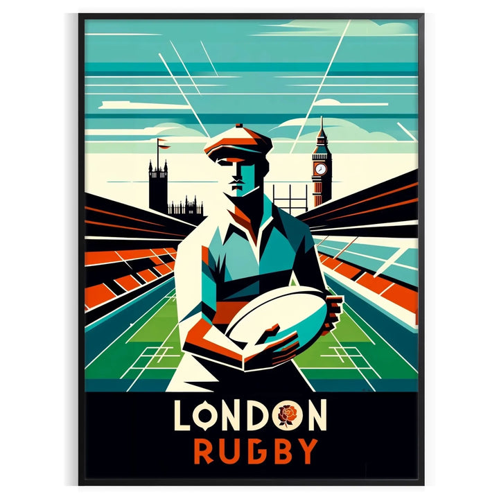 London Rugby Poster Travel Poster High Quality Frame Premium Print Home Decor Color