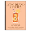 decor captivating Long Island Iced Tea cocktail poster sleek gray vibrant orange palette wall art unique gift mixology enthusiasts unframed options space