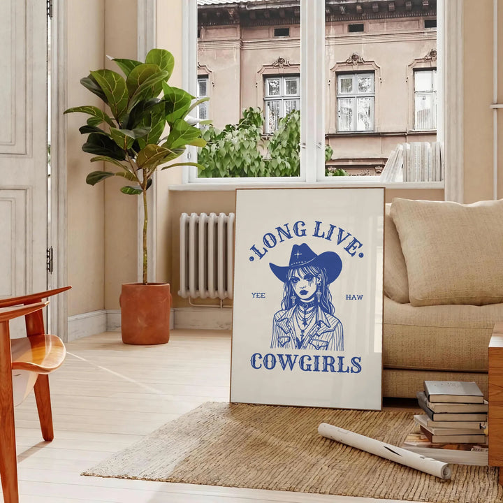 Long Live Cowgirls Print Travel Poster High Quality Frame Premium Print Home Decor Color