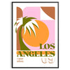stunning Los Angeles California vintage travel poster vibrant orange green hues wall art captivating artwork nostalgic touch room unique gift sizes A4 cm A0