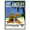 Los Angeles vintage travel poster lush green crisp white hues wall art thoughtful gift artwork charm LA golden era decor stylish print available
