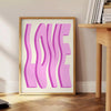 space Love Motivation Poster vibrant pink purple hues inspirational wall art thoughtful gift eye print touch warmth positivity sizes A4 cm A0