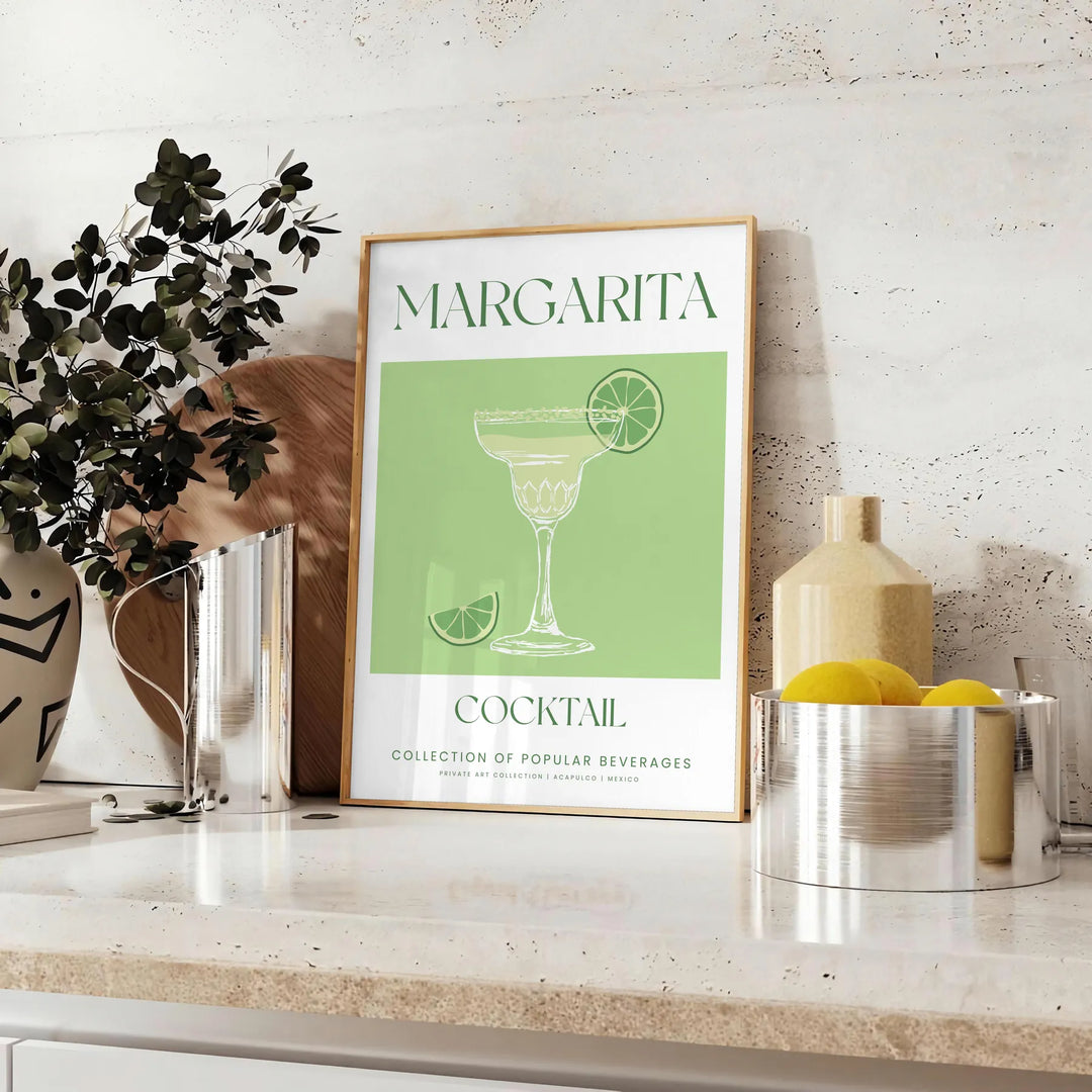 Margarita Cocktail Art Travel Poster High Quality Frame Premium Print Home Decor Color