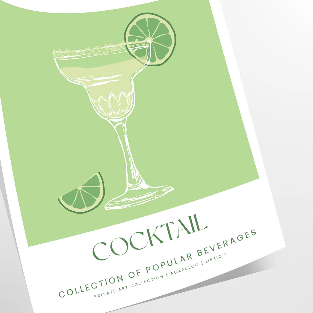 Margarita Cocktail Art Travel Poster High Quality Frame Premium Print Home Decor Color