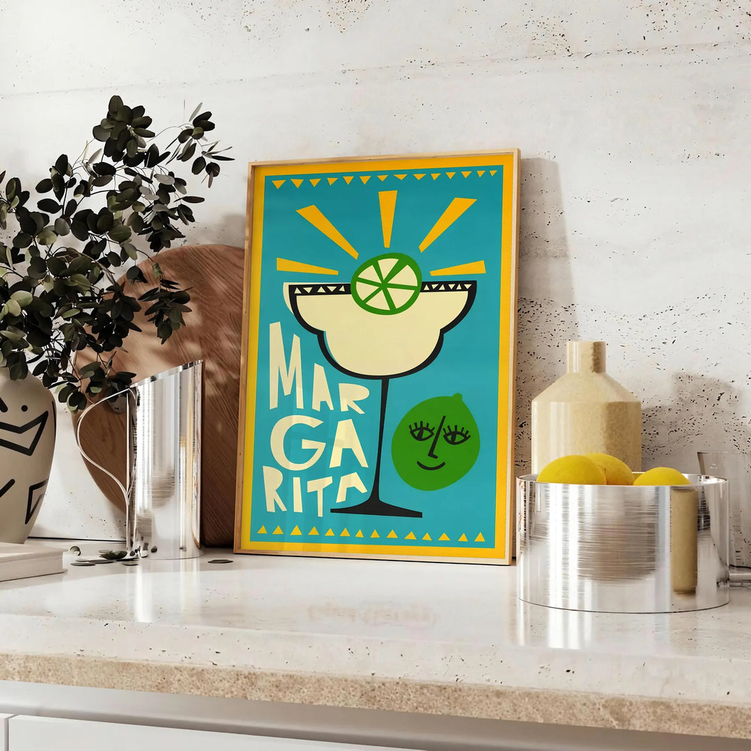 Margarita Cocktail Print Travel Poster High Quality Frame Premium Print Home Decor Color