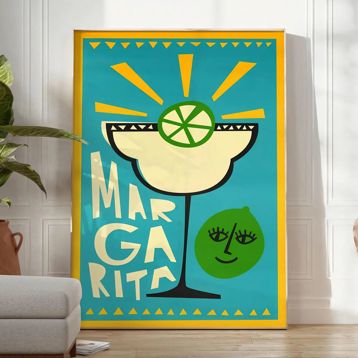 Margarita Cocktail Print Travel Poster High Quality Frame Premium Print Home Decor Color