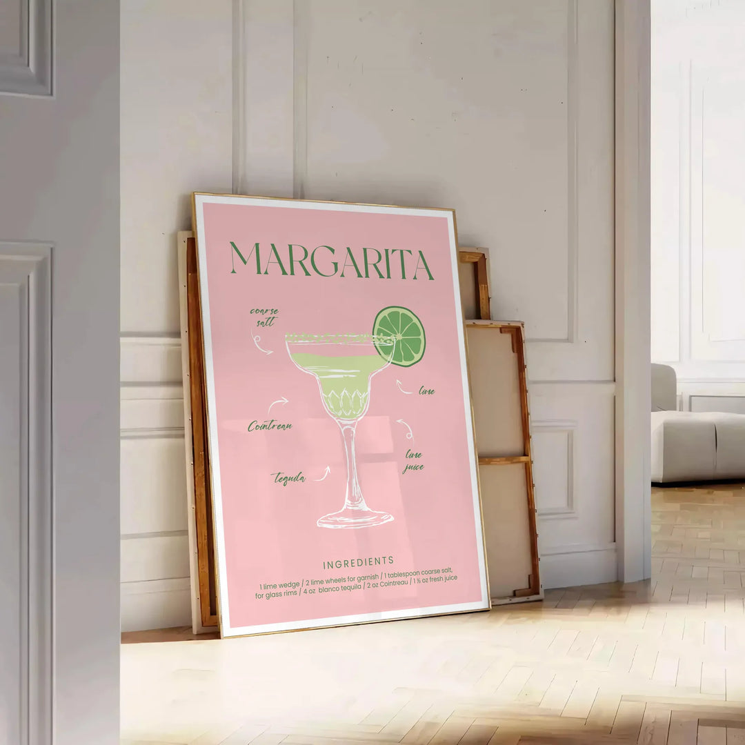 Margarita Cocktail Wall Print Travel Poster High Quality Frame Premium Print Home Decor Color