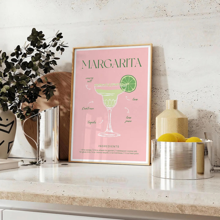 Margarita Cocktail Wall Print Travel Poster High Quality Frame Premium Print Home Decor Color