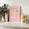 espace affiche cocktail Margarita teintes vibrantes vert orange cadeau parfait amateurs cocktails amoureux design formats A4 cm 60x80 A0
