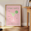 espace affiche cocktail Margarita teintes vibrantes vert orange cadeau parfait amateurs cocktails amoureux design formats A4 cm 60x80 A0