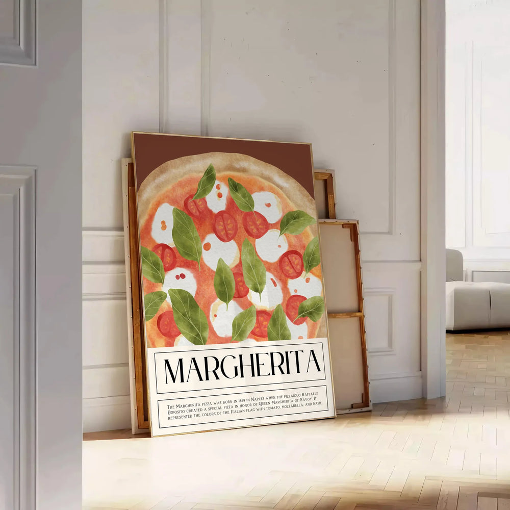 Margherita Pizza Kitchen Wall Print Travel Poster High Quality Frame Premium Print Home Decor Color