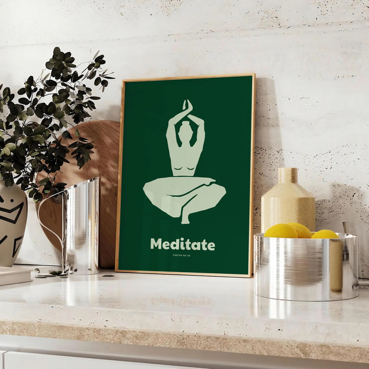 Medidate Yoga Print Travel Poster High Quality Frame Premium Print Home Decor Color