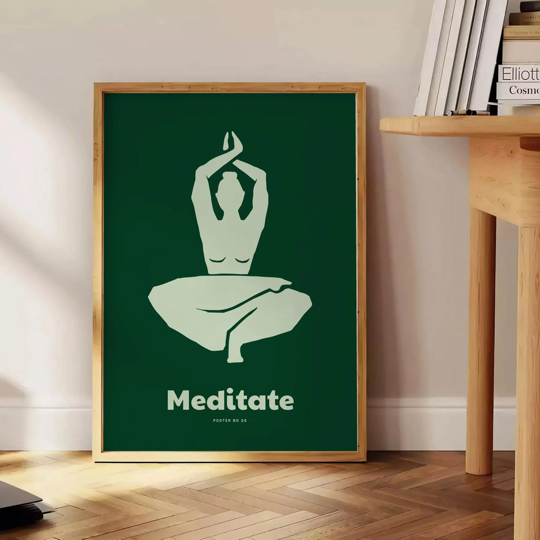 Medidate Yoga Print Travel Poster High Quality Frame Premium Print Home Decor Color