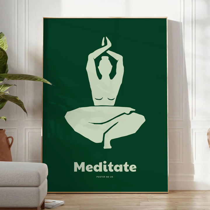 Medidate Yoga Print Travel Poster High Quality Frame Premium Print Home Decor Color