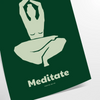 affiche Méditer Yoga une harmonie vert gris idéale ambiance apaisante cadeau zen espace disponible cadre