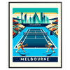 Retro Melbourne tennis design capturing the excitement of Melbourne Australian Open