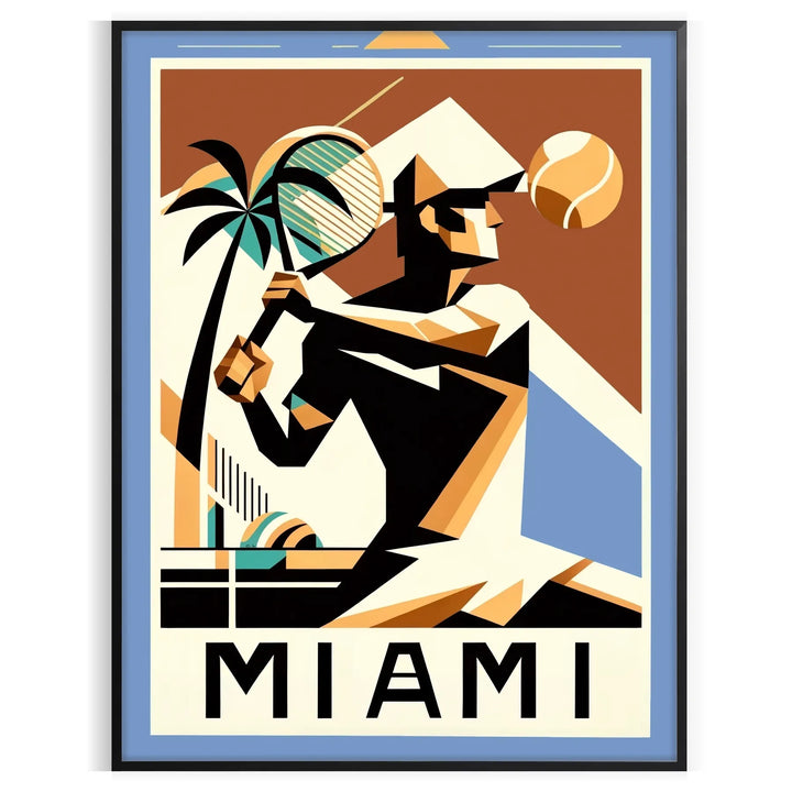 Miami Tennis Poster 5 Travel Poster High Quality Frame Premium Print Home Decor Color