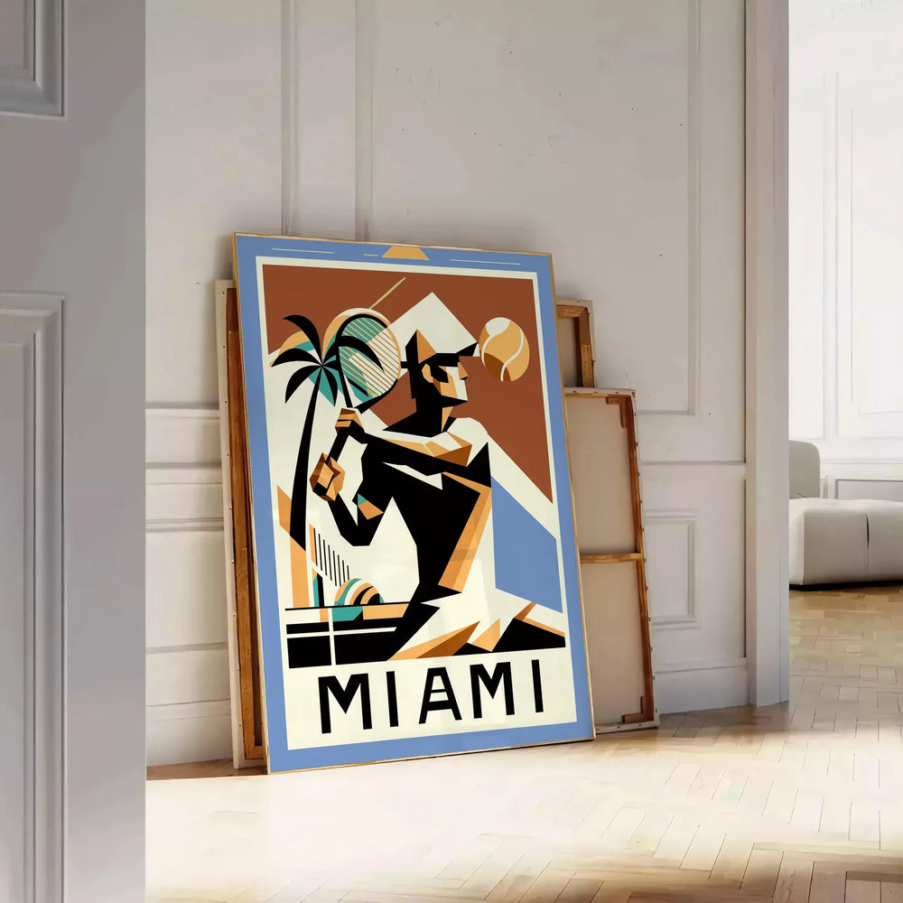 Miami Tennis Poster 5 Travel Poster High Quality Frame Premium Print Home Decor Color