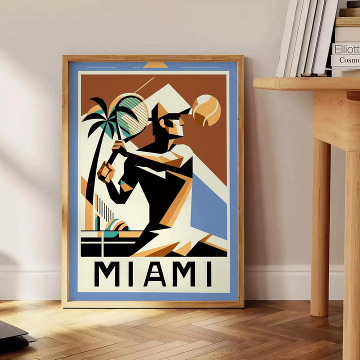 Miami Tennis Poster 5 Travel Poster High Quality Frame Premium Print Home Decor Color