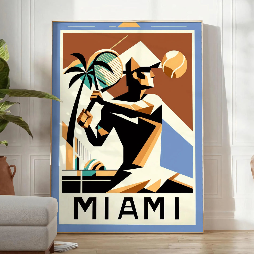 Miami Tennis Poster 5 Travel Poster High Quality Frame Premium Print Home Decor Color